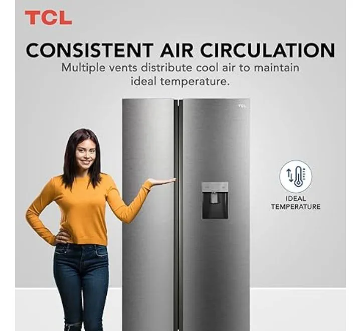 TCL P774SBGWD 595 Liters side by side Refrigerator - Image 2